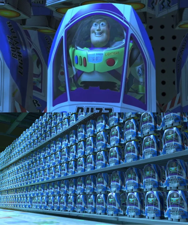 Buzz lightyear clones meme: 15%, 20%, 25%, 30%, 35%, 40%; "unlikely", "unlikely" everywhere