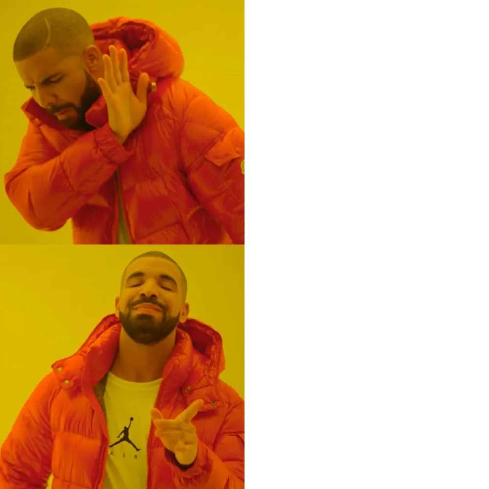 Drake Hotline Bling meme: "most people picked the wrong answer"; "most people picked the right answer"