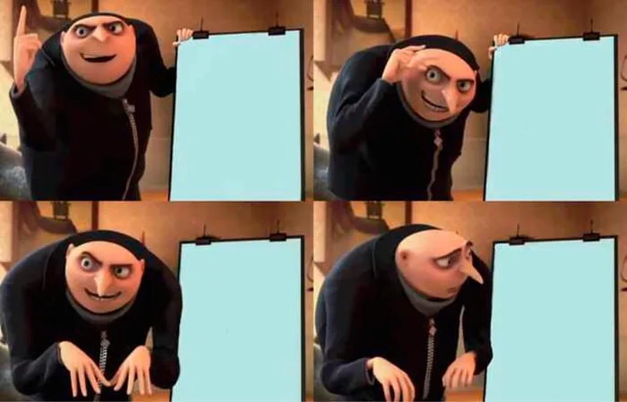 Gru's Plan meme: add a third gamble that's strictly worse; Jev can see it's worse; Jev drifts toward the gamble it resembles; Jev drifts toward the gamble it resembles