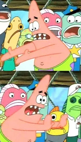 Put It Somewhere Else Patrick meme: the Goodreads top shelf; put it somewhere else, Patrick