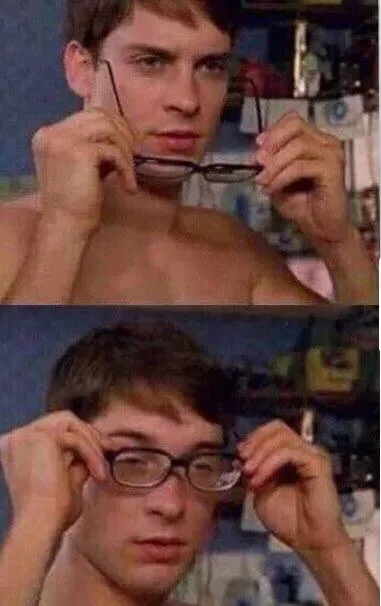 Spiderman Glasses meme: Trained on every forum post ever written. Scores 0.28 on the nerd test.