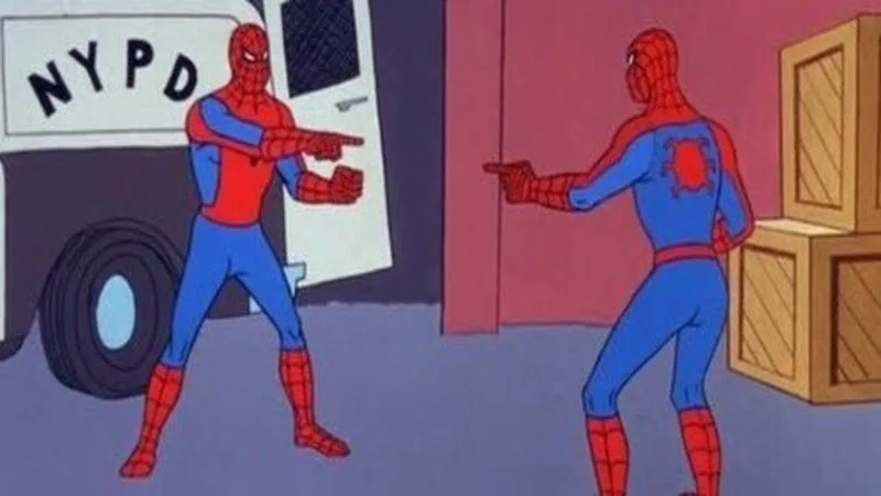 spiderman pointing at spiderman meme: Shakespeare; ChatGPT doing Shakespeare