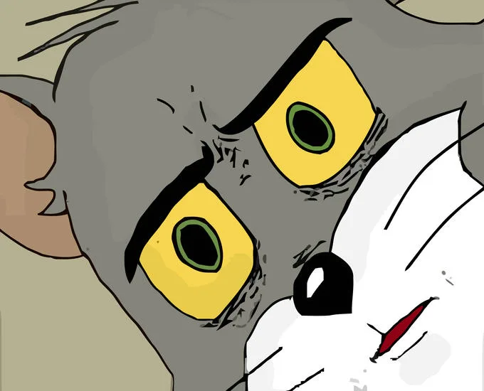 Unsettled Tom meme: The world: sadness is black. Jev: sadness is blue.